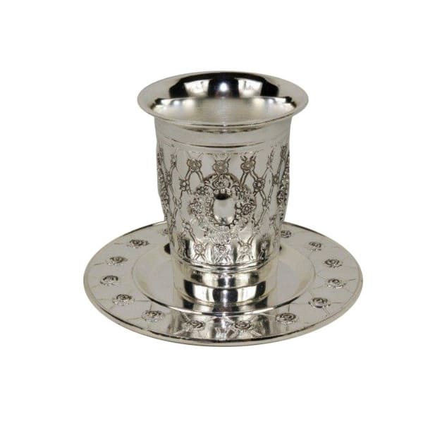 Kiddush Cup Set Silver Plated Eye Xp 3.5" MultiColor Bed Bath